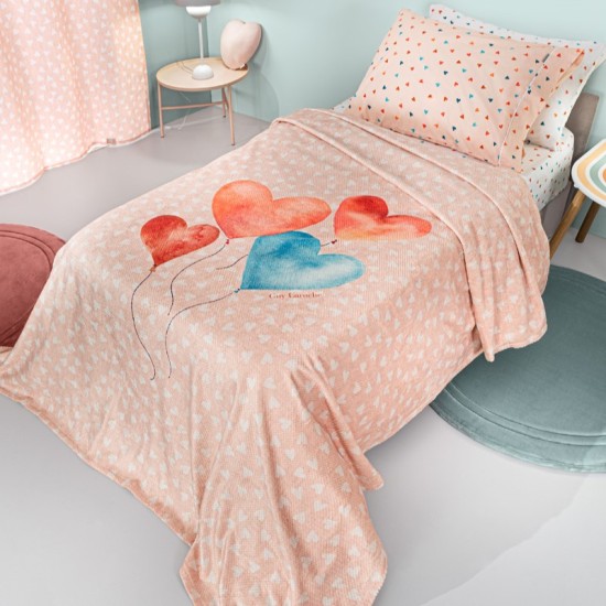 ΚΟΥΒΕΡΤΑ FLEECE ULTRA SOFT GUY LAROCHE AMORE SALMON (1.60X2.20)