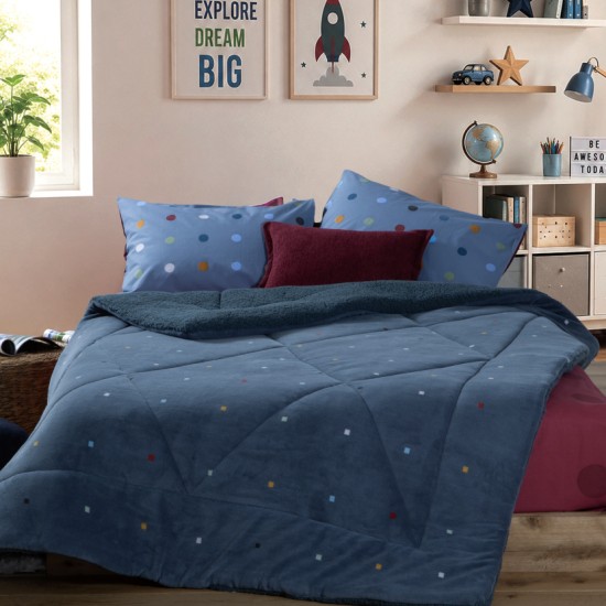 ΚΟΥΒΕΡΤΟΠΑΠΛΩΜΑ NEF-NEF DOTS BLUE (1.60X2.20)